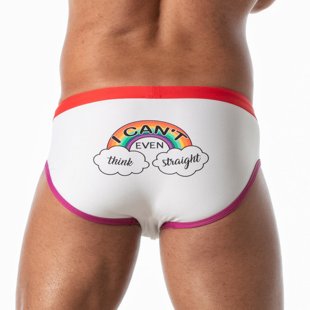 Regenbogen-Badehose Weiß-1
