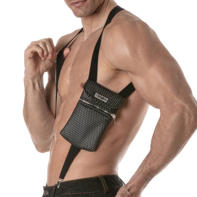 3D - elastischer Pocket - Harness – Schwarz‑Grau - TOF Paris - Shop Deutschland Noodosz