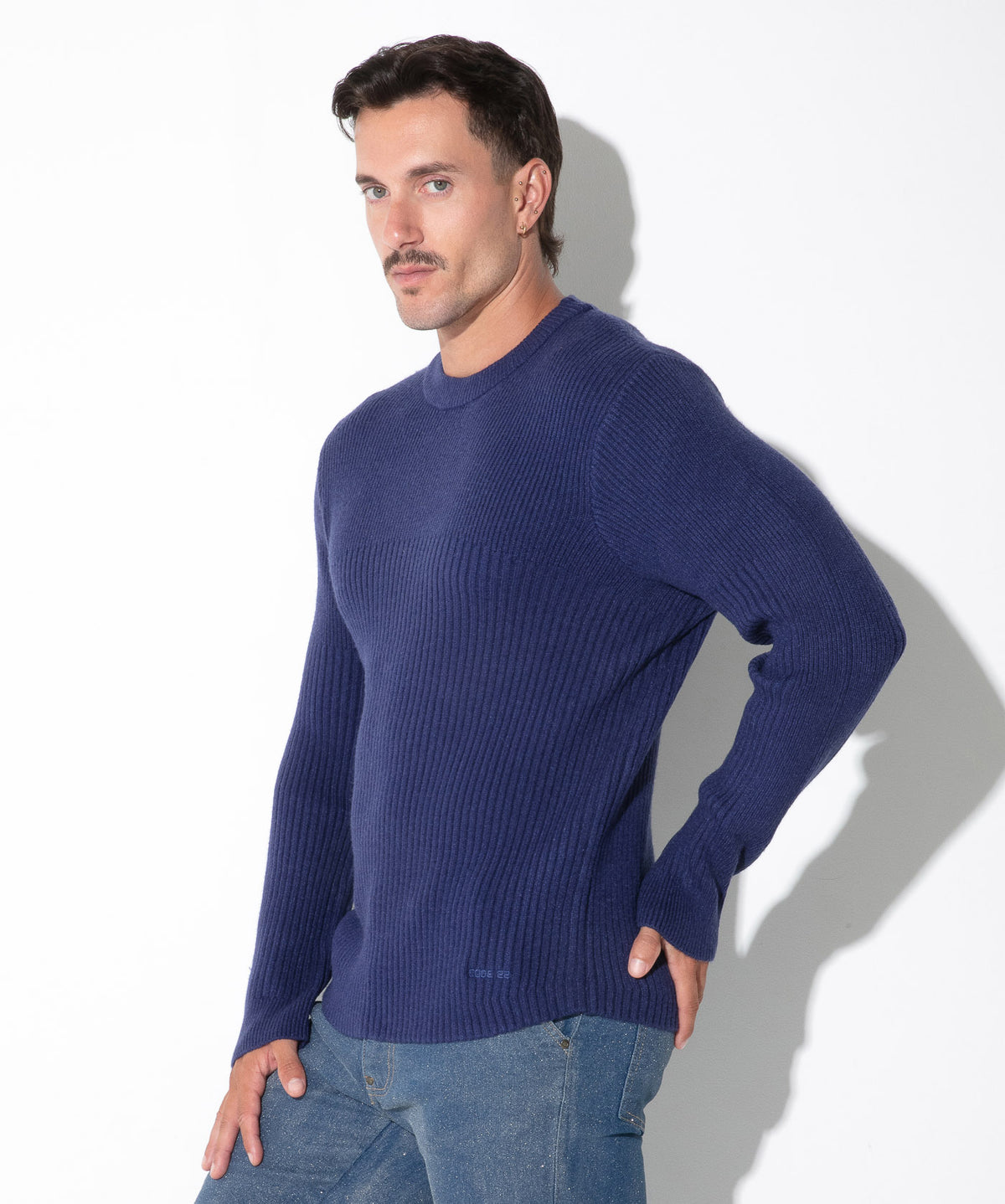 CODE 22 Rippstrick-Pullover mit Rundhals 7021 – Ribbed Sweater - Code 22 - Shop Deutschland Noodosz