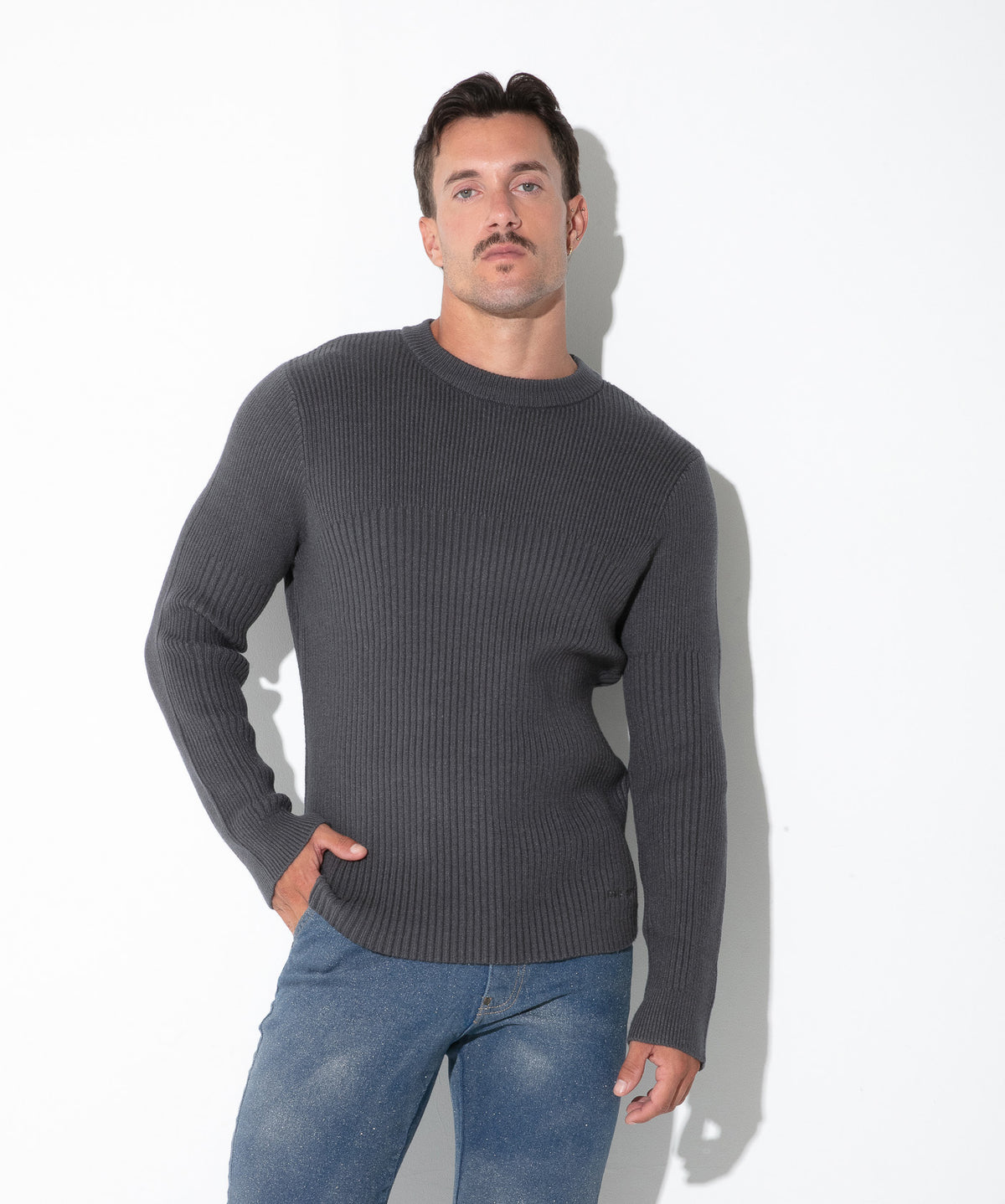 CODE 22 Rippstrick-Pullover mit Rundhals 7021 – Ribbed Sweater - Code 22 - Shop Deutschland Noodosz