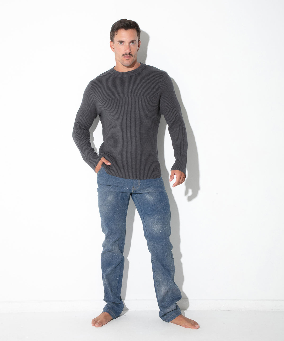 CODE 22 Rippstrick-Pullover mit Rundhals 7021 – Ribbed Sweater - Code 22 - Shop Deutschland Noodosz