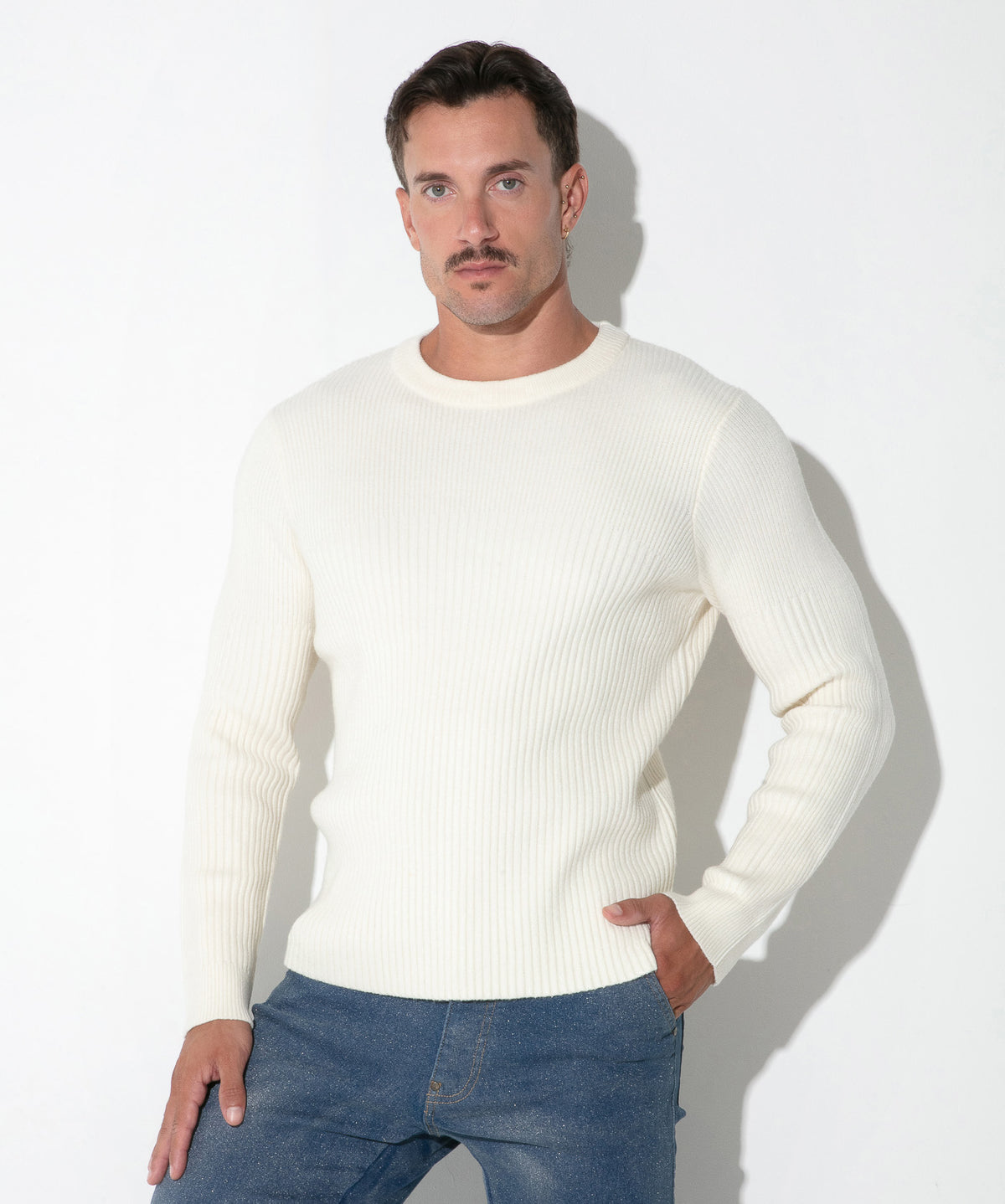 CODE 22 Rippstrick-Pullover mit Rundhals 7021 – Ribbed Sweater - Code 22 - Shop Deutschland Noodosz