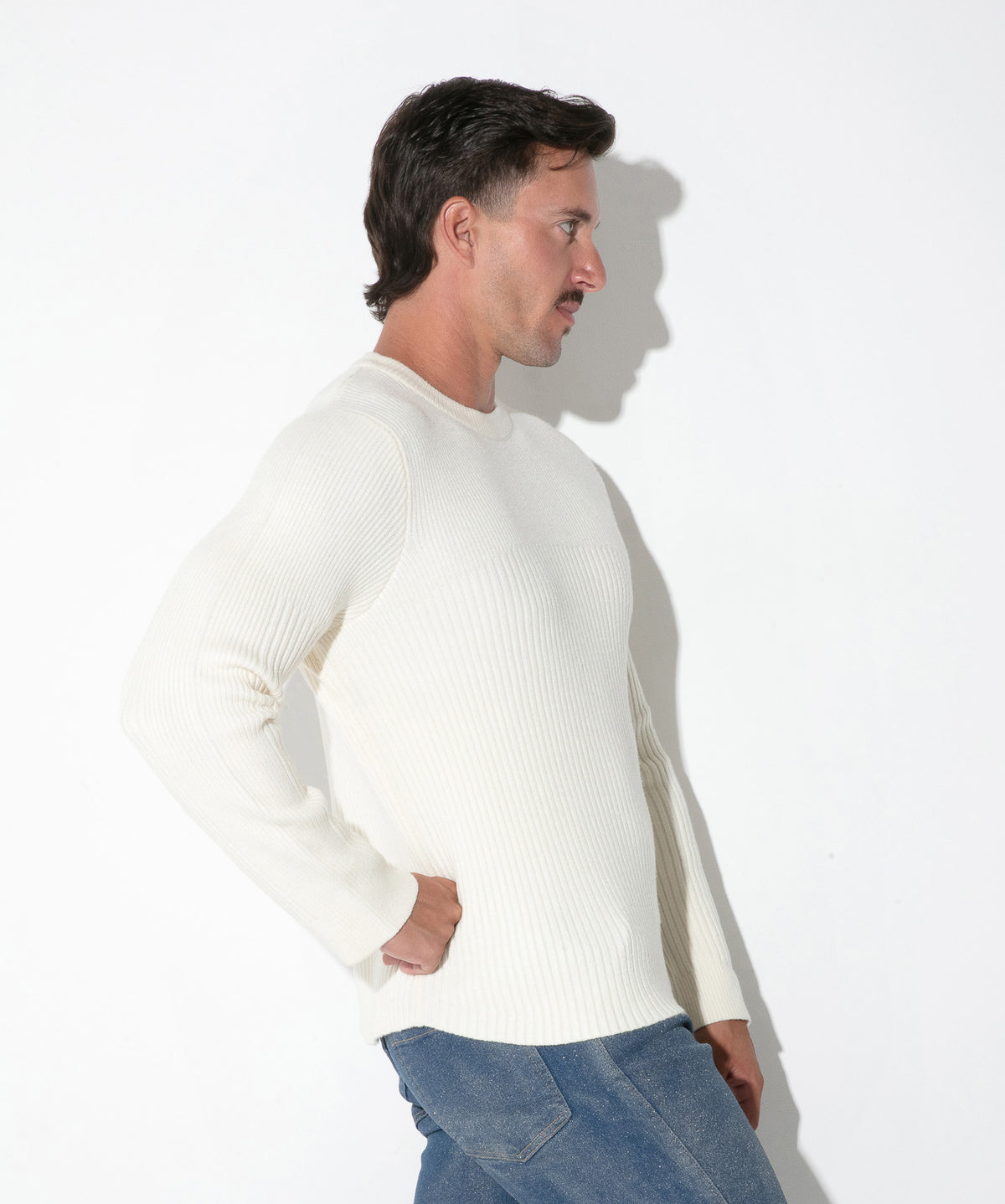 CODE 22 Rippstrick-Pullover mit Rundhals 7021 – Ribbed Sweater - Code 22 - Shop Deutschland Noodosz