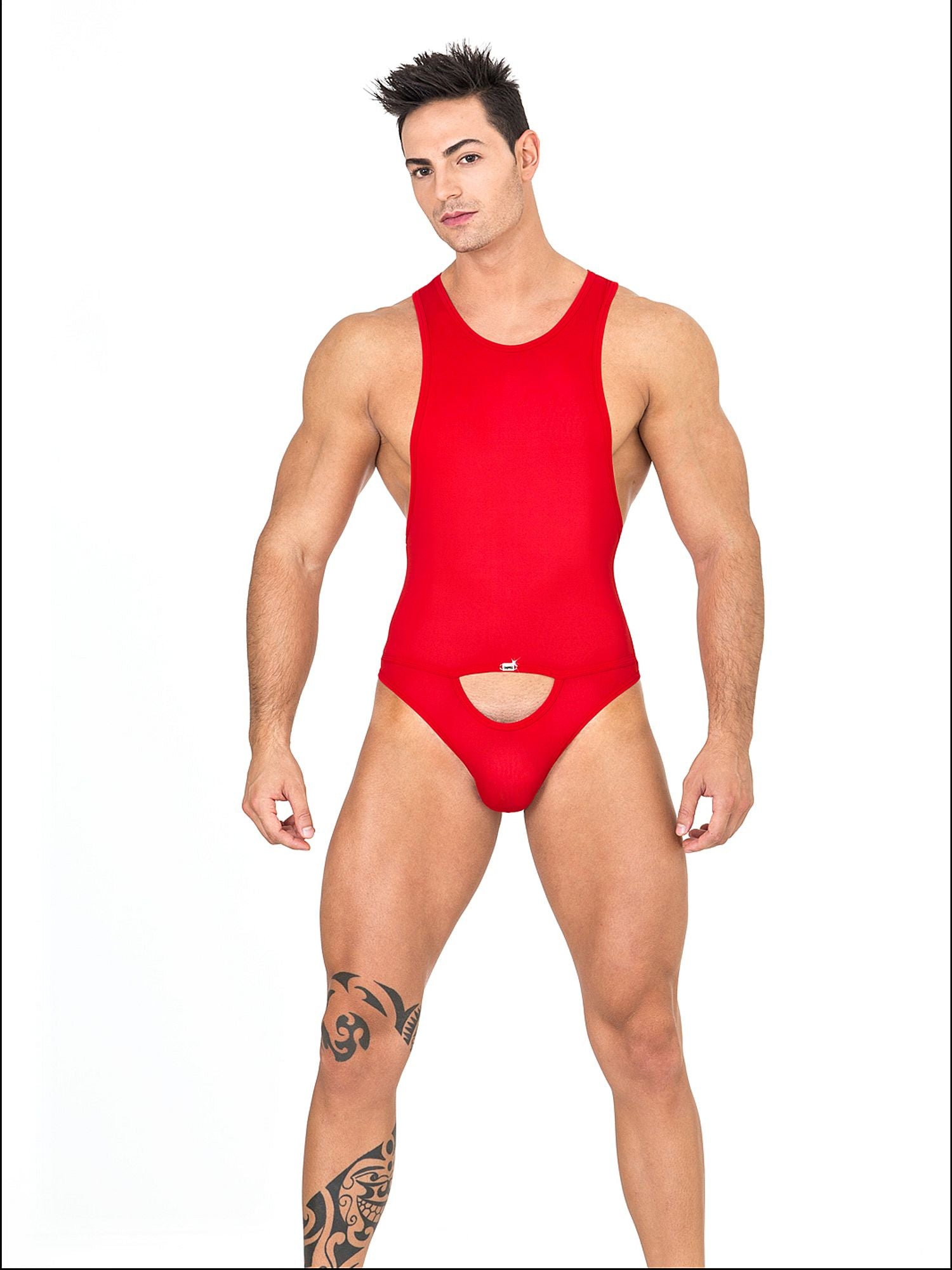 EROS VENEZIANI 7317 Patent Leather Body Bodysuit Overall Stretch One-Piece Singlet 