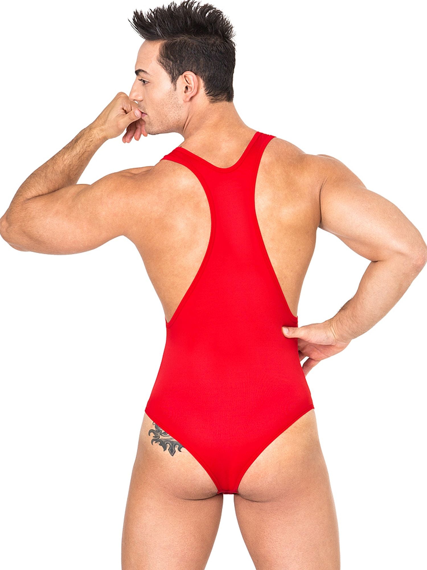 EROS VENEZIANI 7317 Patent Leather Body Bodysuit Overall Stretch One-Piece Singlet 