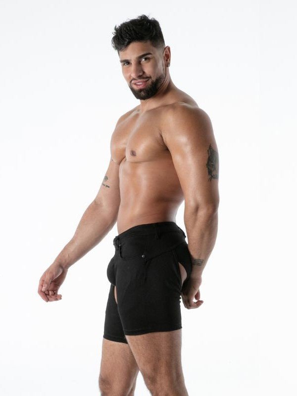 Raw Denim Chaps Shorts - TOF Paris - Shop Deutschland Noodosz