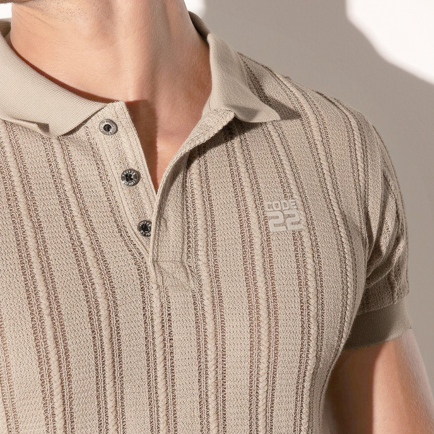 CODE 22 KNITTED POLO - 7003 Knitted polo shirt Sky Blue 