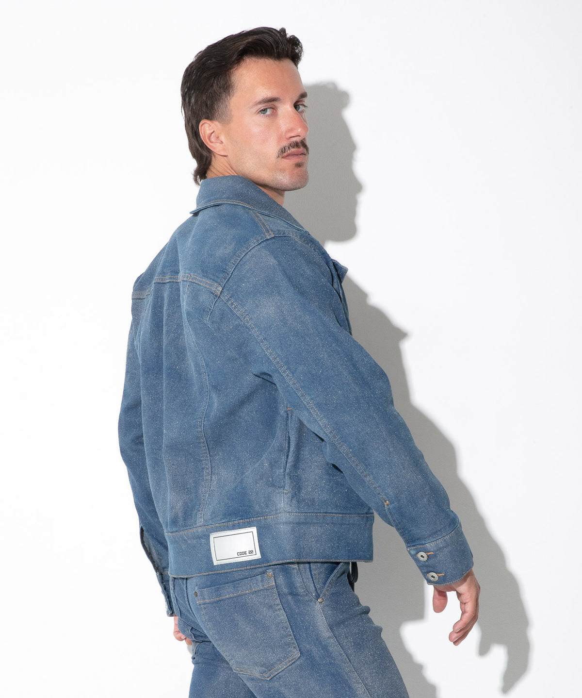 Metallic-Jeansjacke 9832 – Silber - Code 22 - Shop Deutschland Noodosz
