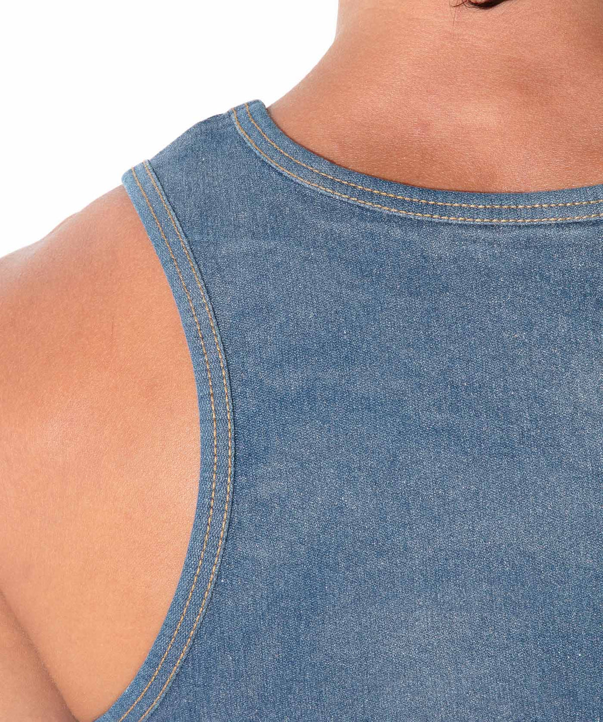 Metallic-Denim-Tanktop 9834 – Silber - Code 22 - Shop Deutschland Noodosz