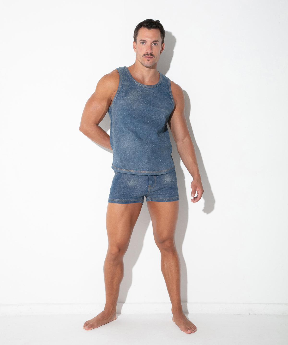 Metallic-Denim-Tanktop 9834 – Silber - Code 22 - Shop Deutschland Noodosz