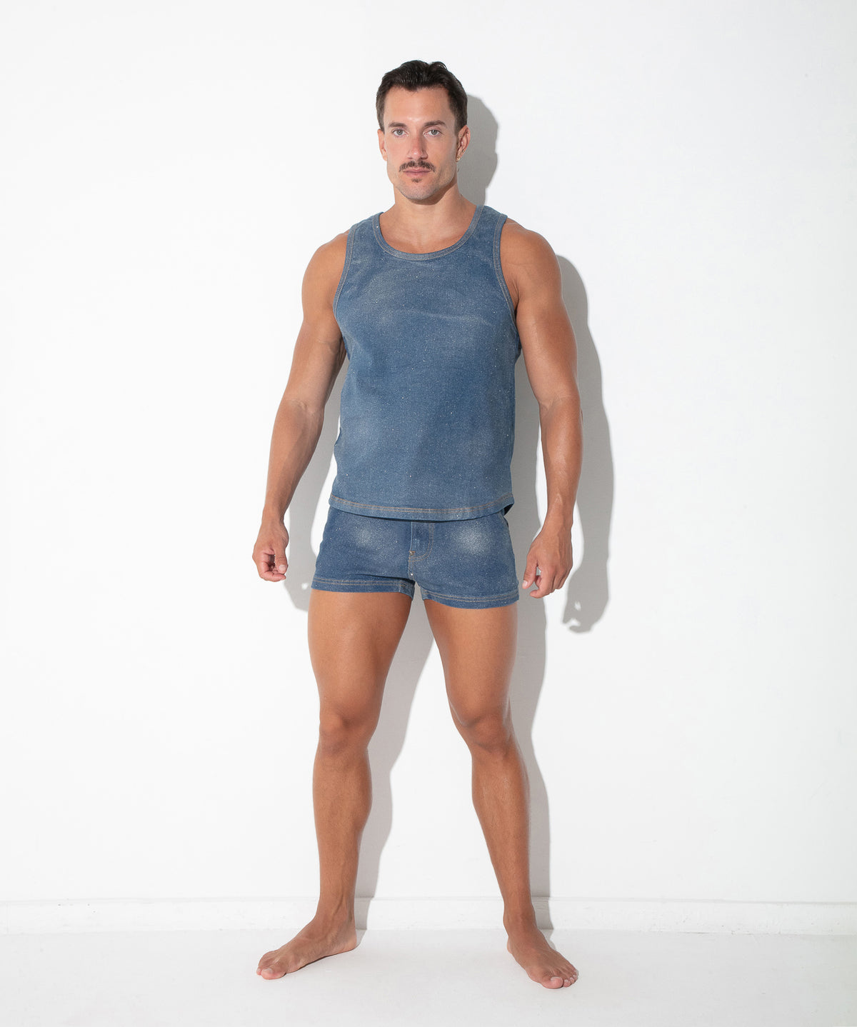 Metallic-Denim-Tanktop 9834 – Silber - Code 22 - Shop Deutschland Noodosz