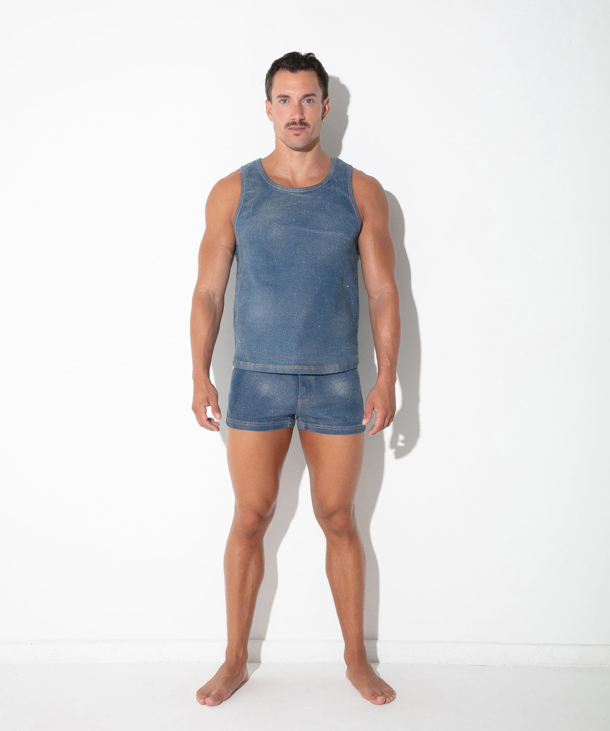 Metallic-Denim-Tanktop 9834 – Silber - Code 22 - Shop Deutschland Noodosz