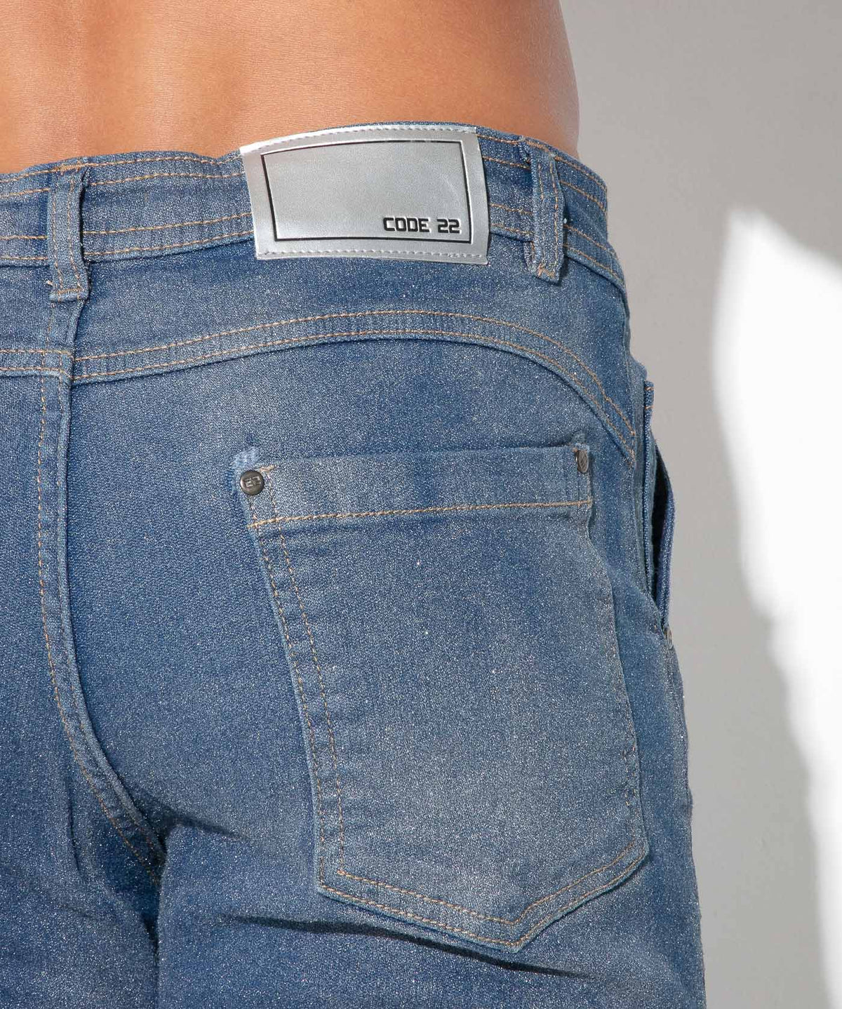 Metallic-Jeans Slim Fit 9835 – Silber - Code 22 - Shop Deutschland Noodosz