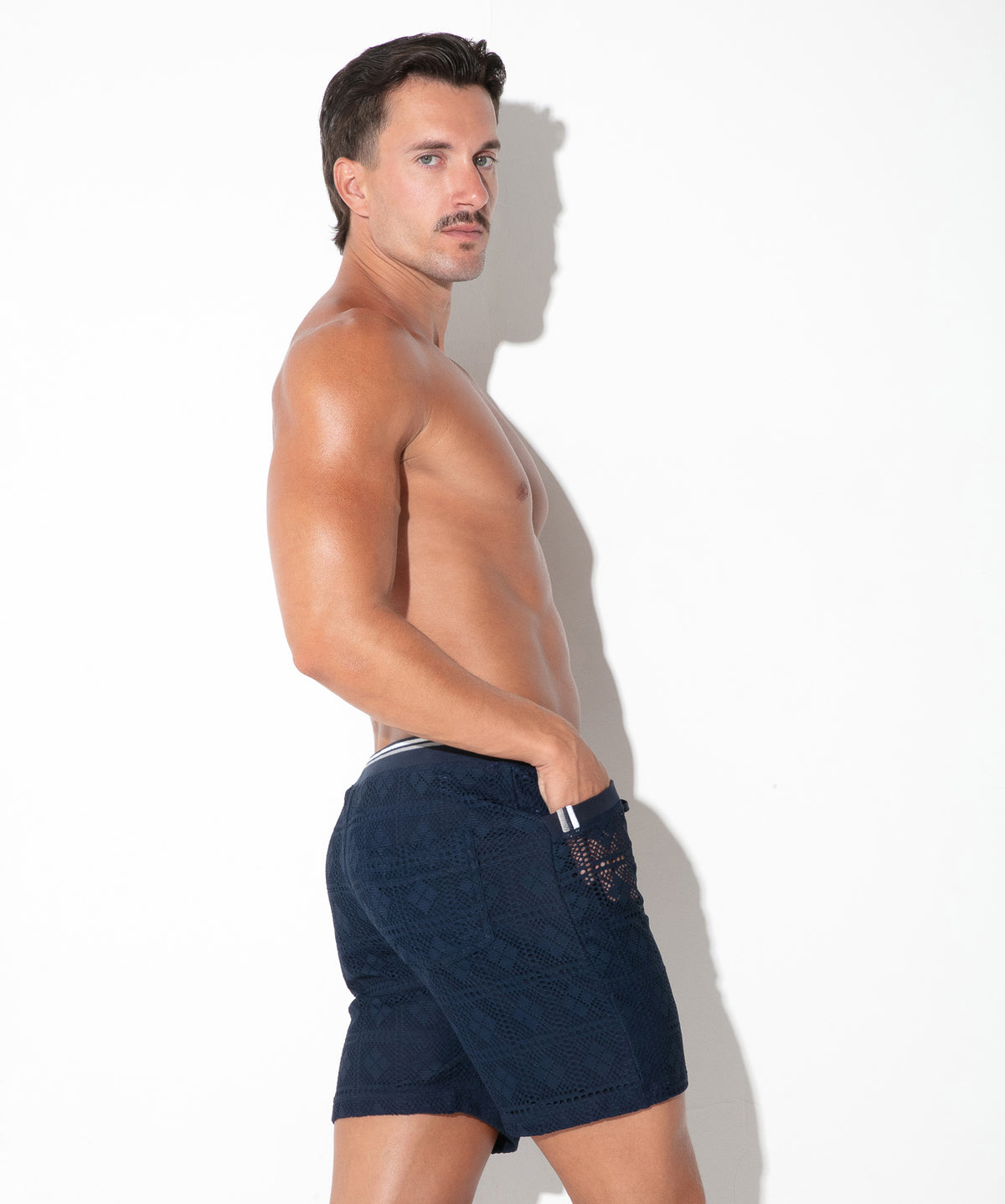 Spitzen-Shorts mit Grafikmuster 9850 – Navy - Code 22 - Shop Deutschland Noodosz