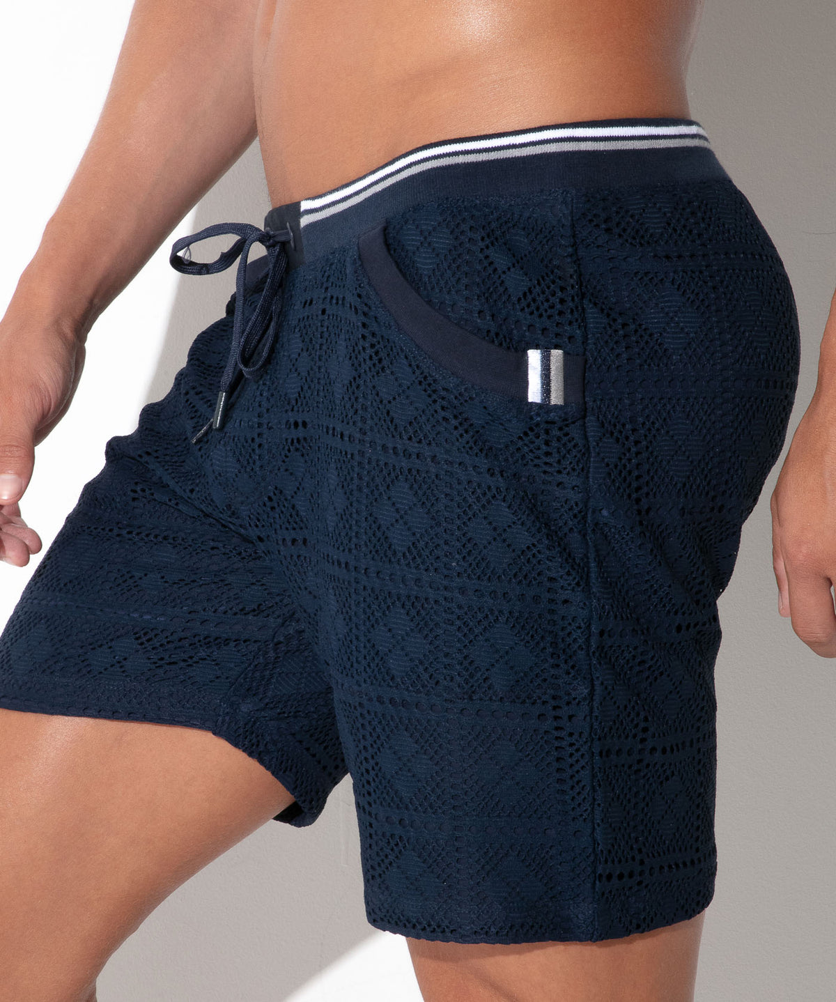 Spitzen-Shorts mit Grafikmuster 9850 – Navy - Code 22 - Shop Deutschland Noodosz