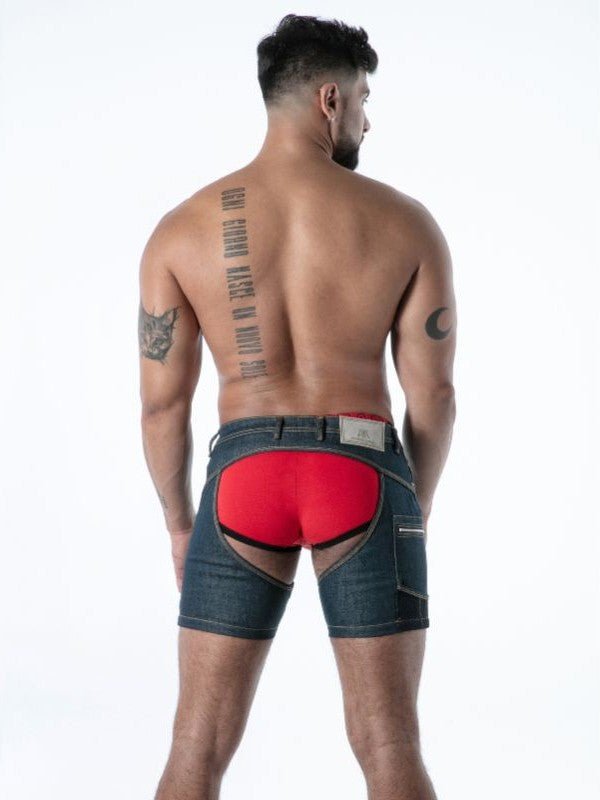 Raw Denim Chaps Shorts - TOF Paris - Shop Deutschland Noodosz