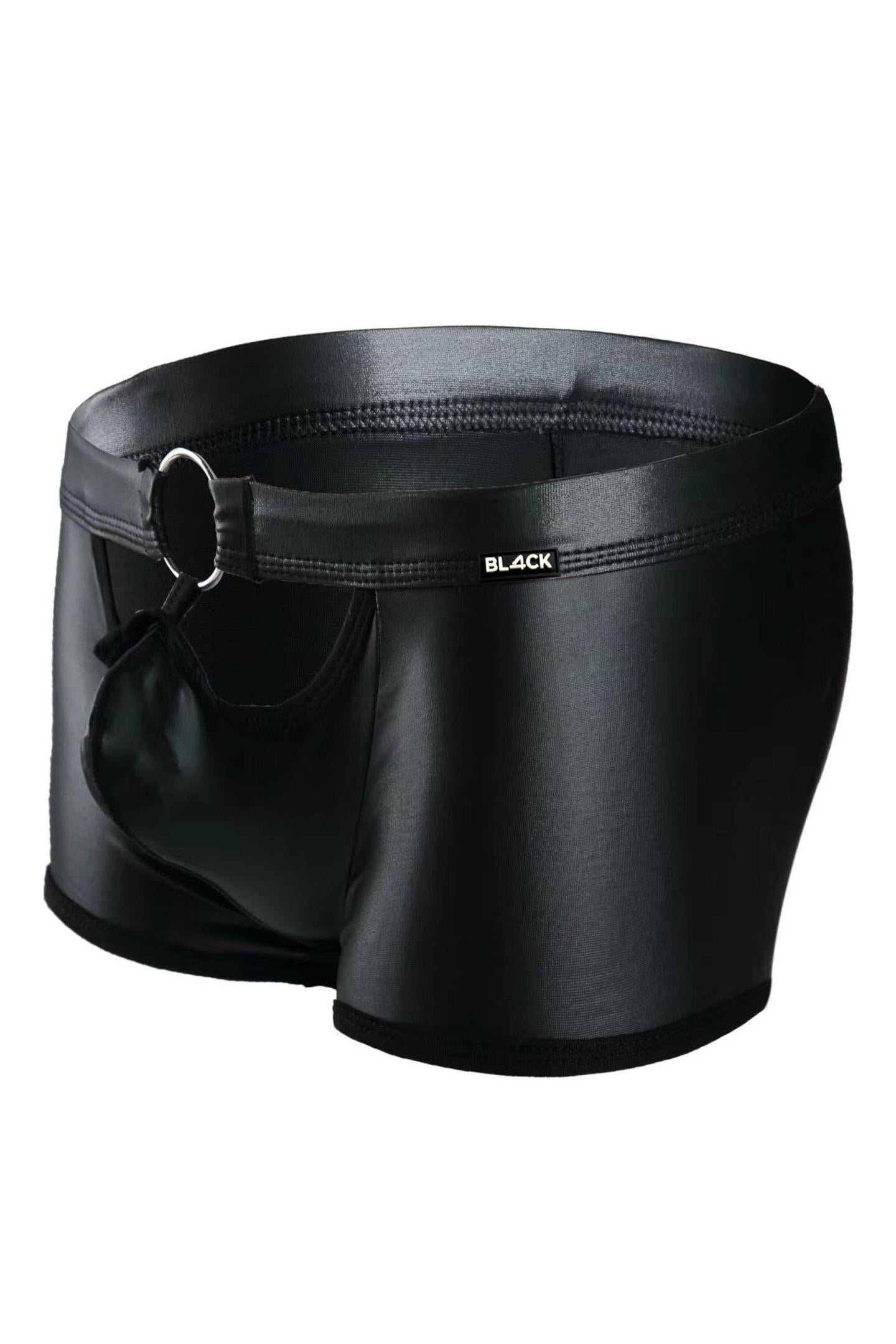 black wetlook mini pants BL4CK03 - XL