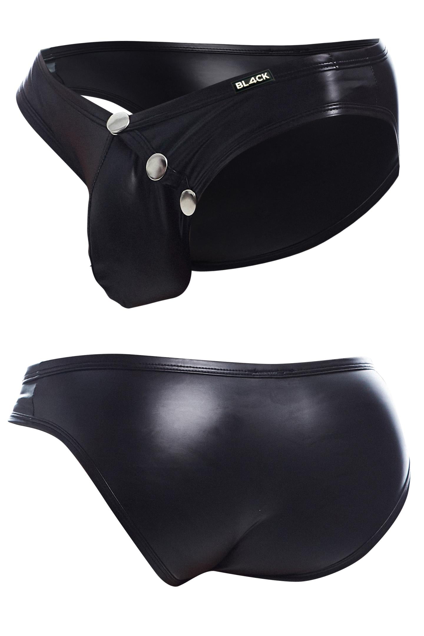 black wetlook briefs BL4CK01 - XL