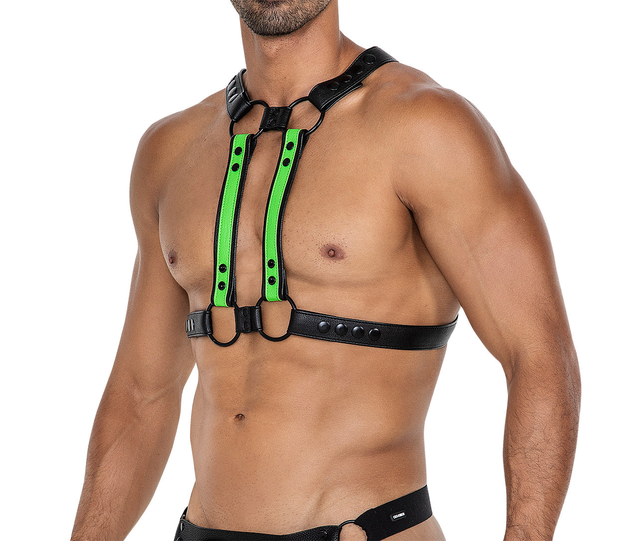 schwarz/neongrüner Brust-Harness 06 - OS