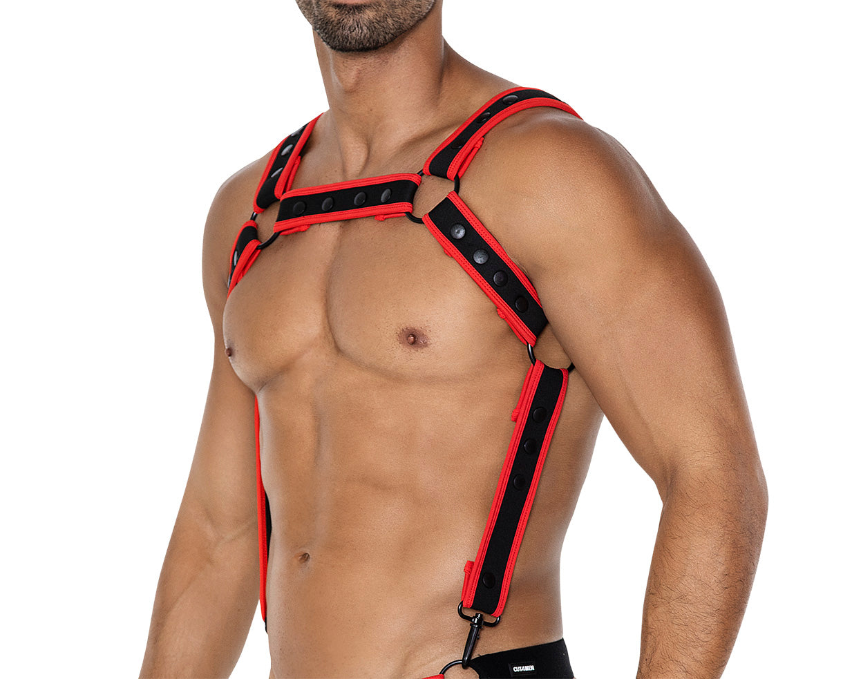 black/red chest harness 05 - OS
