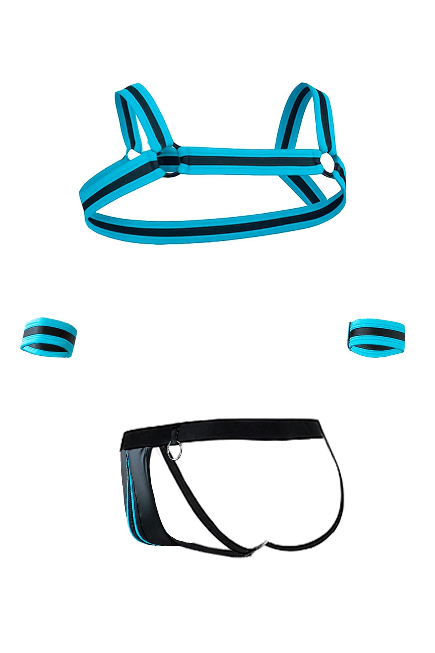 schwarz/türkises Jockstrap-Set RAV115 - XL