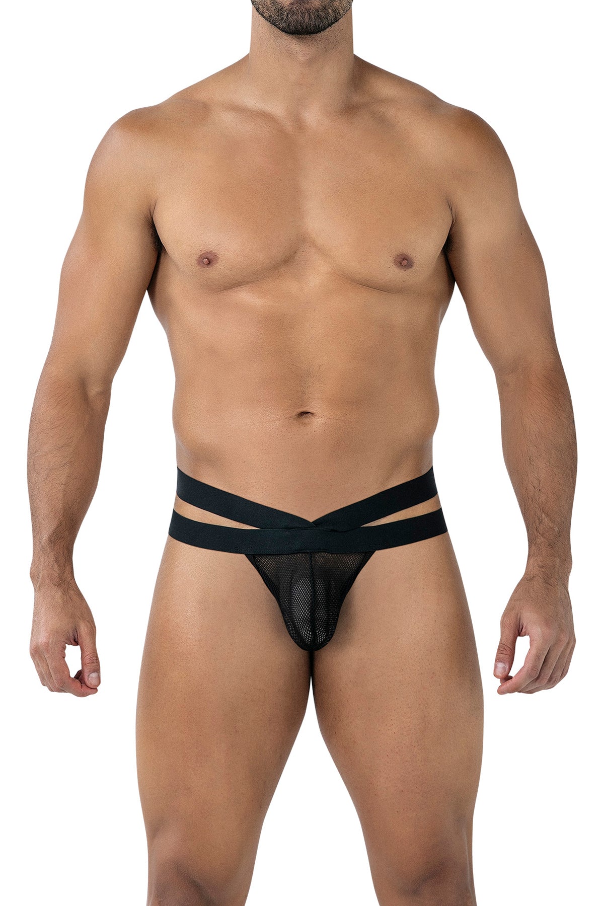 schwarzer Cross String mit Netz RAV105 - XL