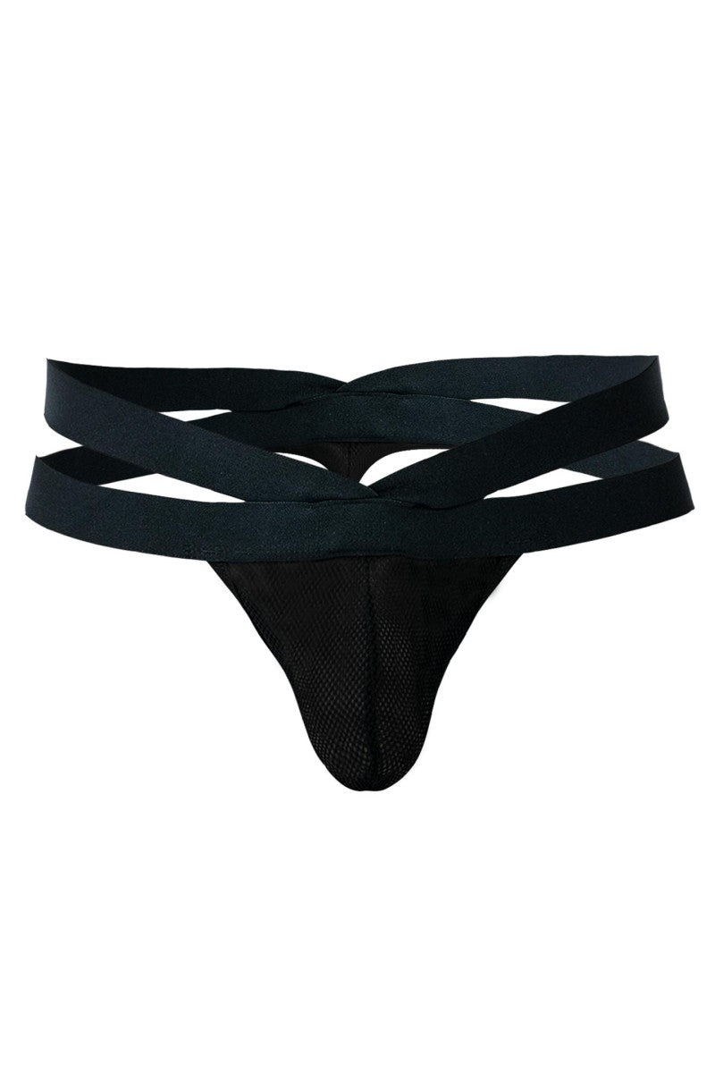schwarzer Cross String mit Netz RAV105 - XL