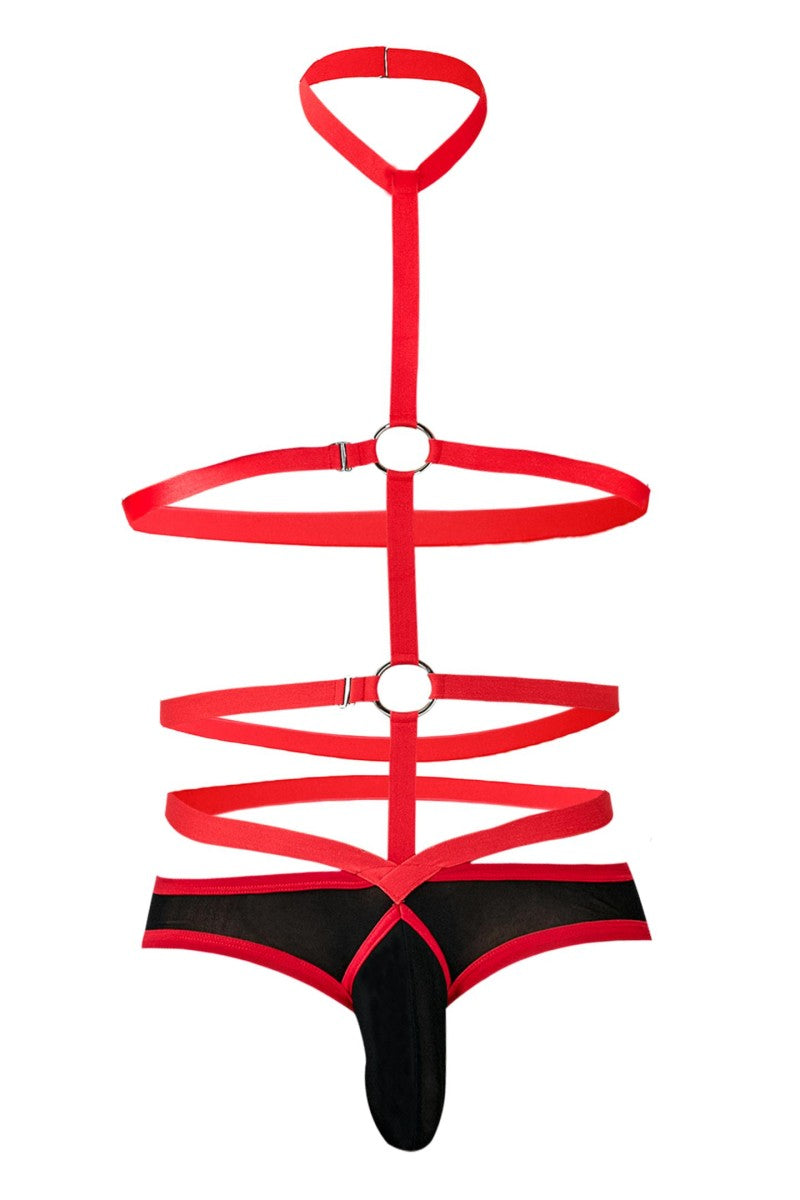 schwarz/roter Body-Harness RAV114 - XL