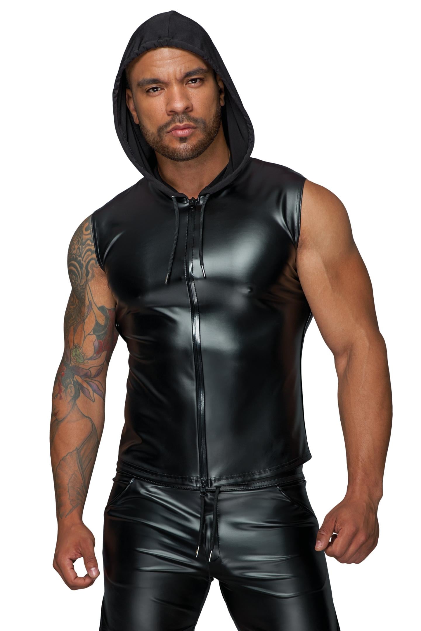 Kapuzenshirt mit Zwei-Wege Zipper H062 - 3XL - Noir Handmade Men - Shop Deutschland Noodosz