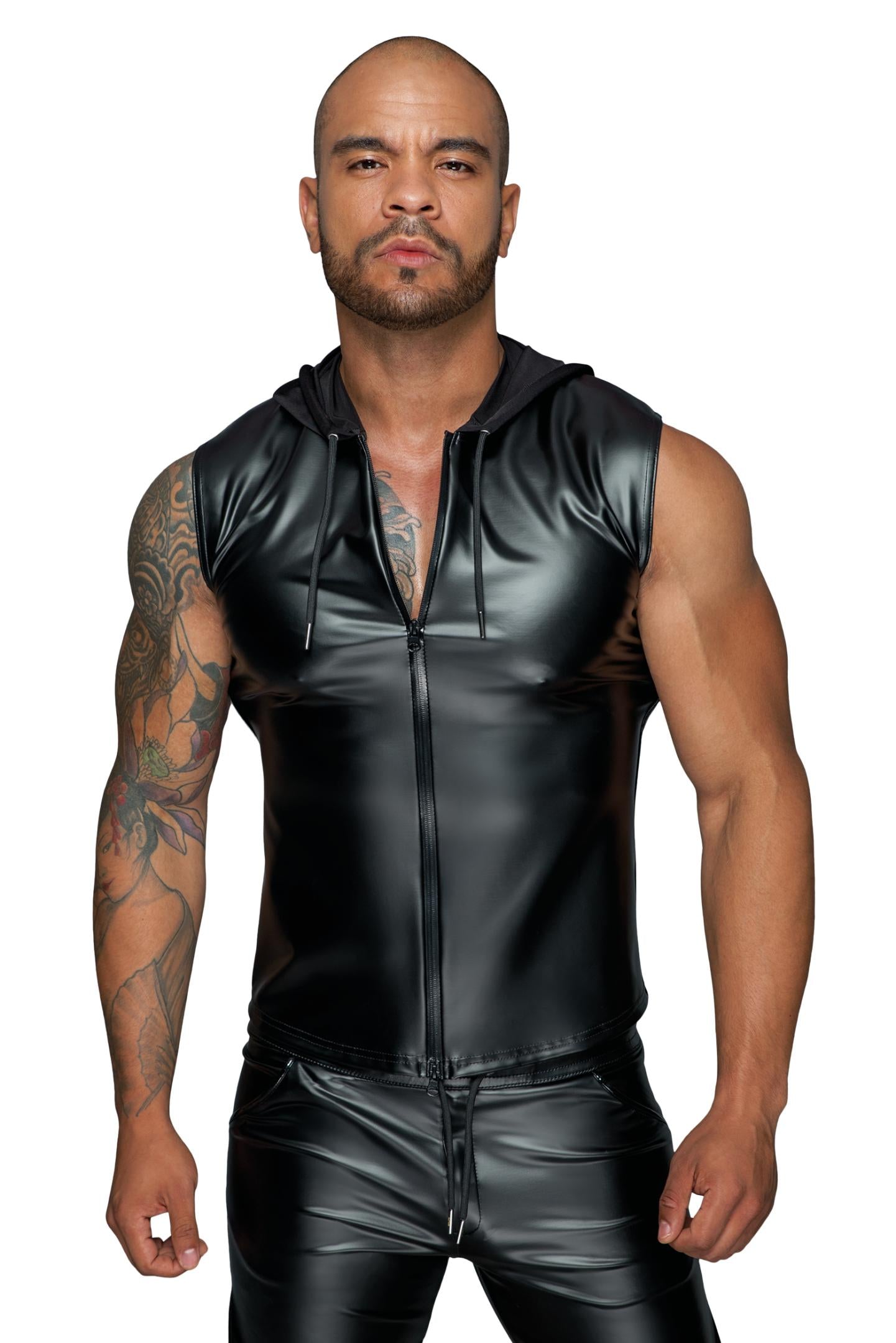 Kapuzenshirt mit Zwei-Wege Zipper H062 - 3XL - Noir Handmade Men - Shop Deutschland Noodosz