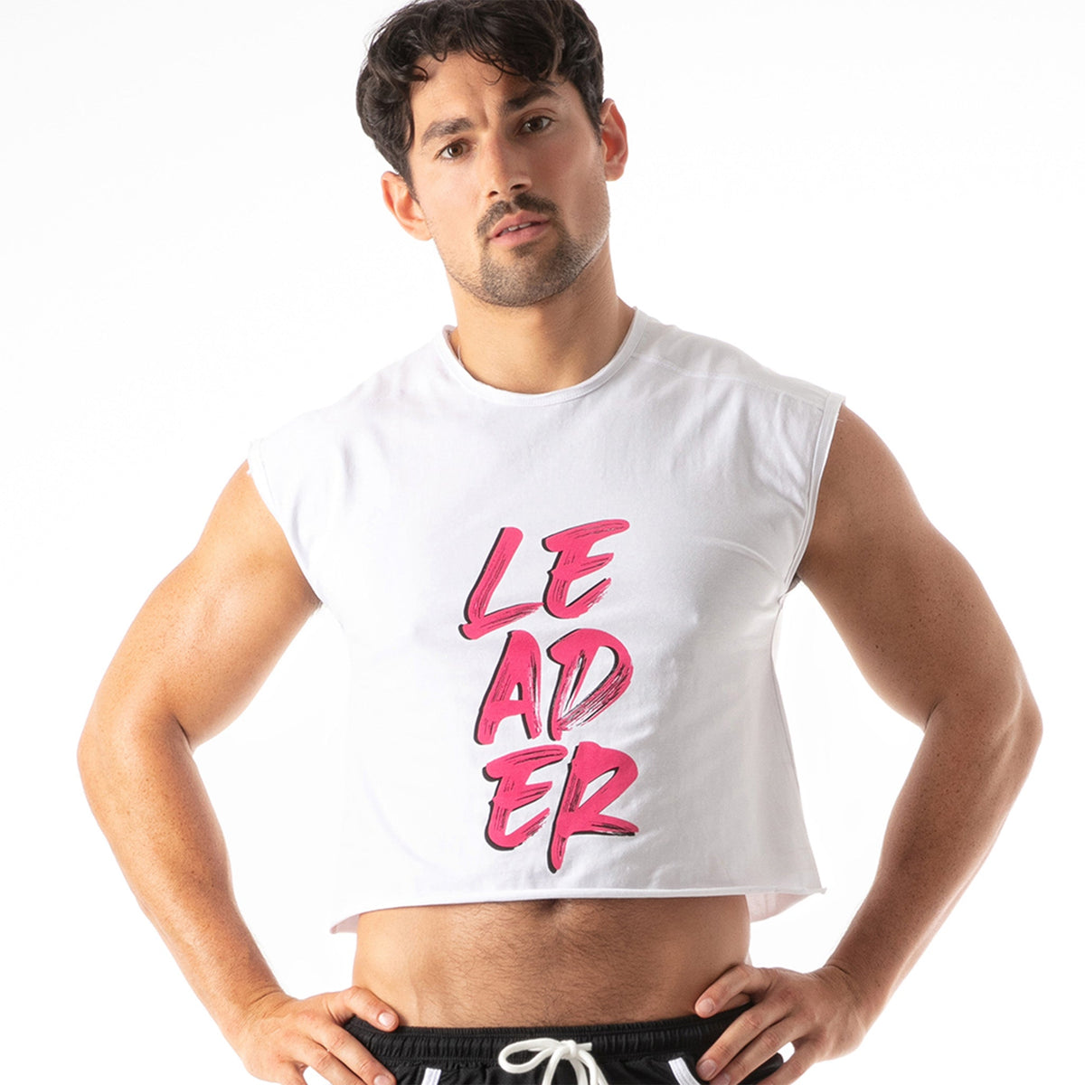 Hero LDR Crop-T-Shirt Weiß Rosa-0