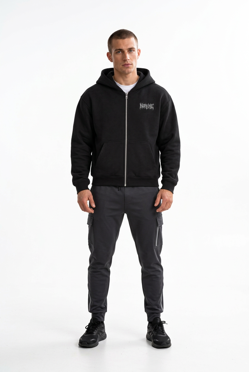 Norvine Zip Hoodie Herren mit großem Rückenprint