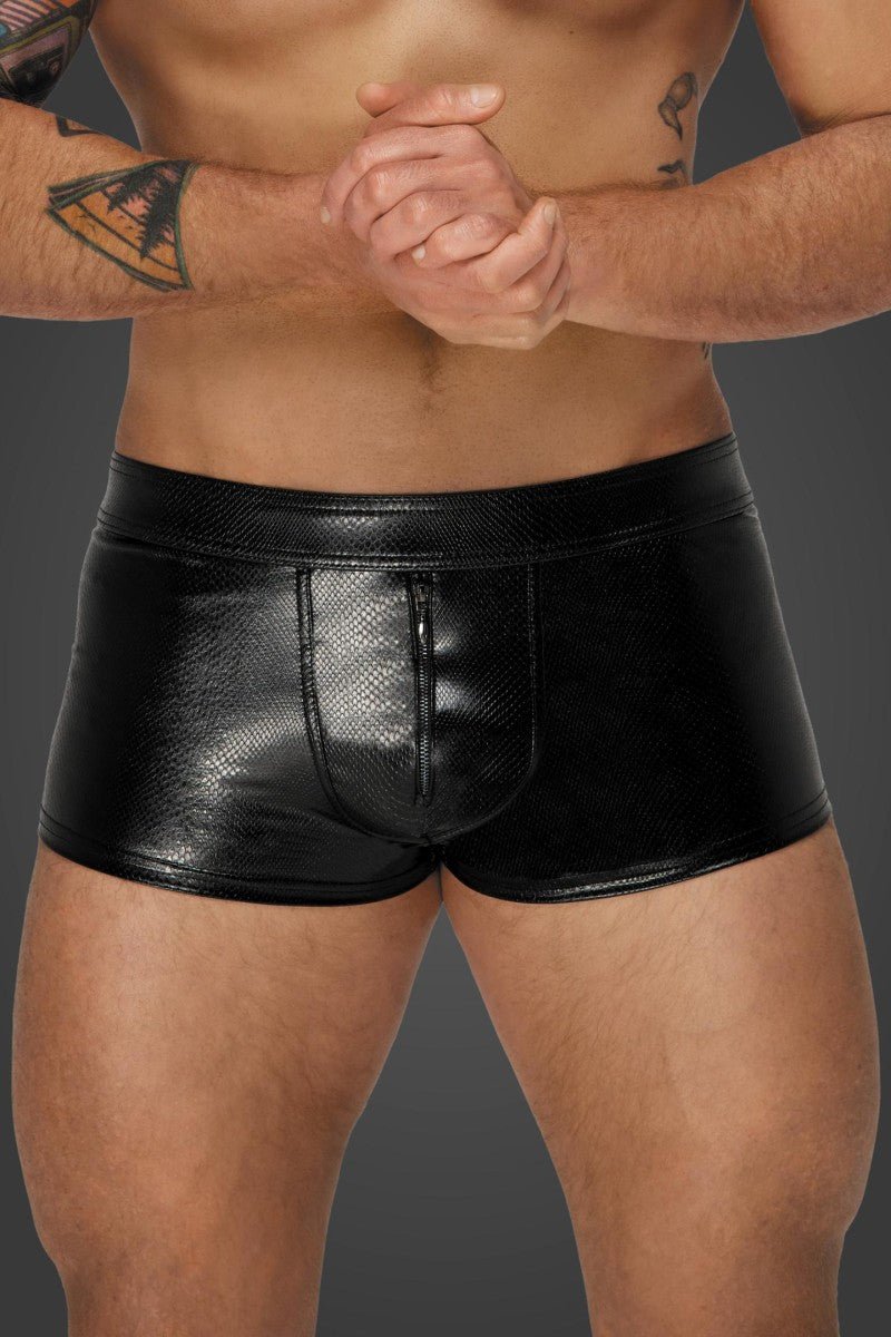 Snake wetlook Shorts H069 - 3XL - Noir Handmade Men - Shop Deutschland Noodosz