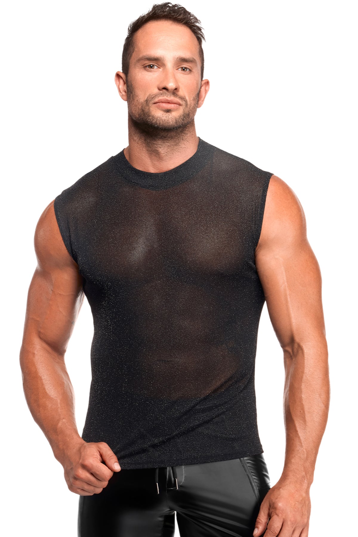 Feinnetz Tank Top H083 - 3XL - Noir Handmade Men - Shop Deutschland Noodosz