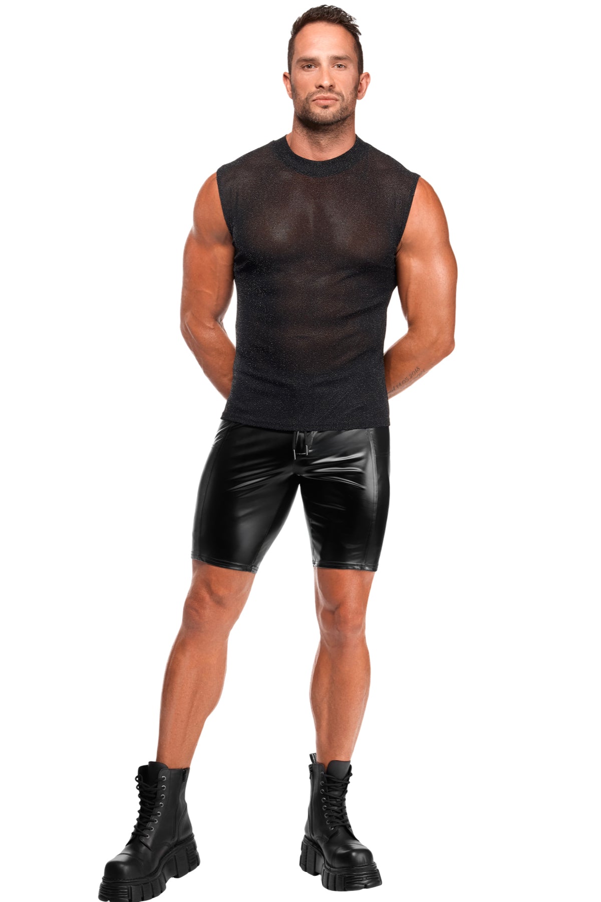 Feinnetz Tank Top H083 - 3XL - Noir Handmade Men - Shop Deutschland Noodosz