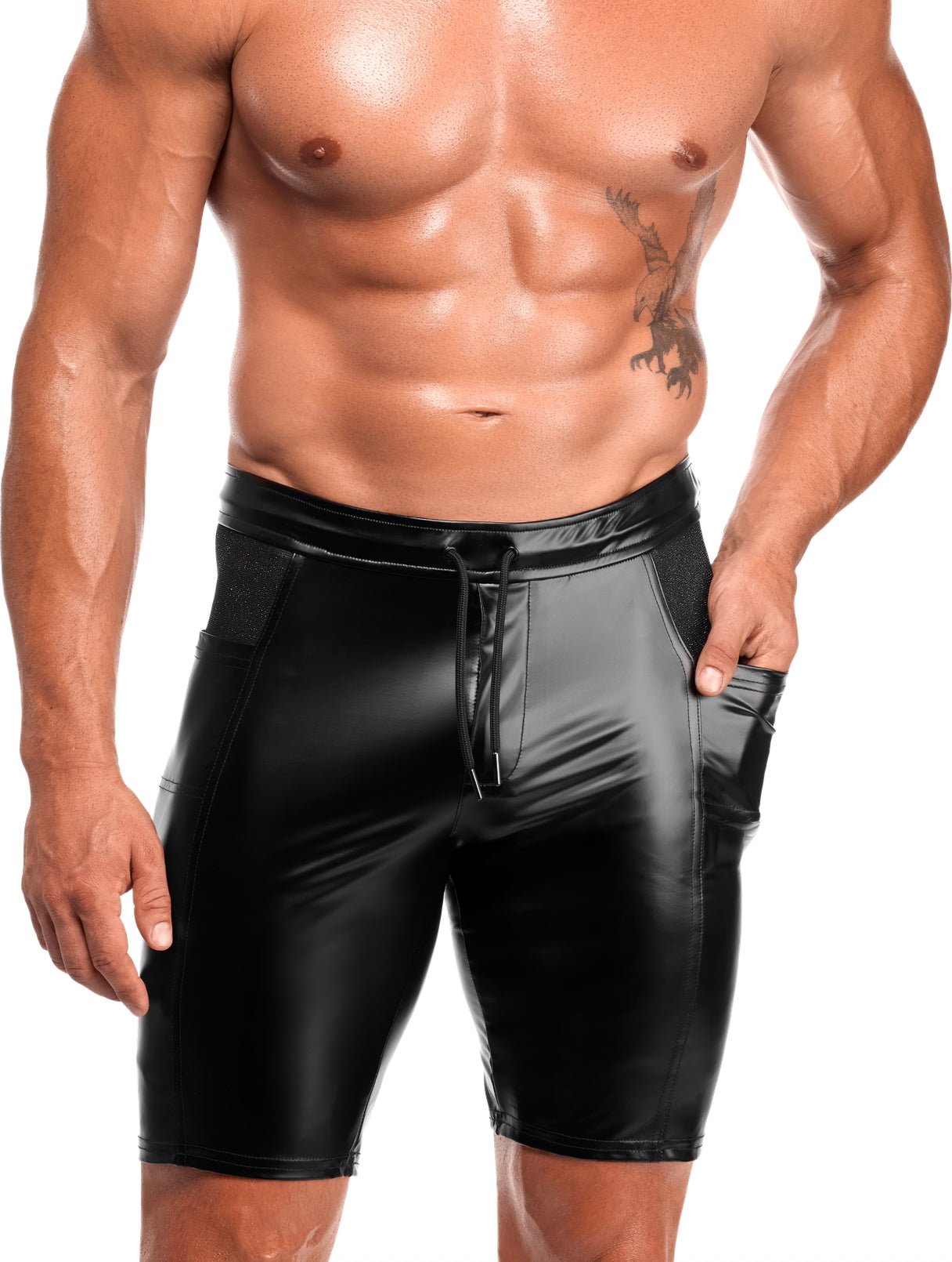 schwarze Shorts Onyx Hybrid H089 - 3XL - Noir Handmade Men - Shop Deutschland Noodosz