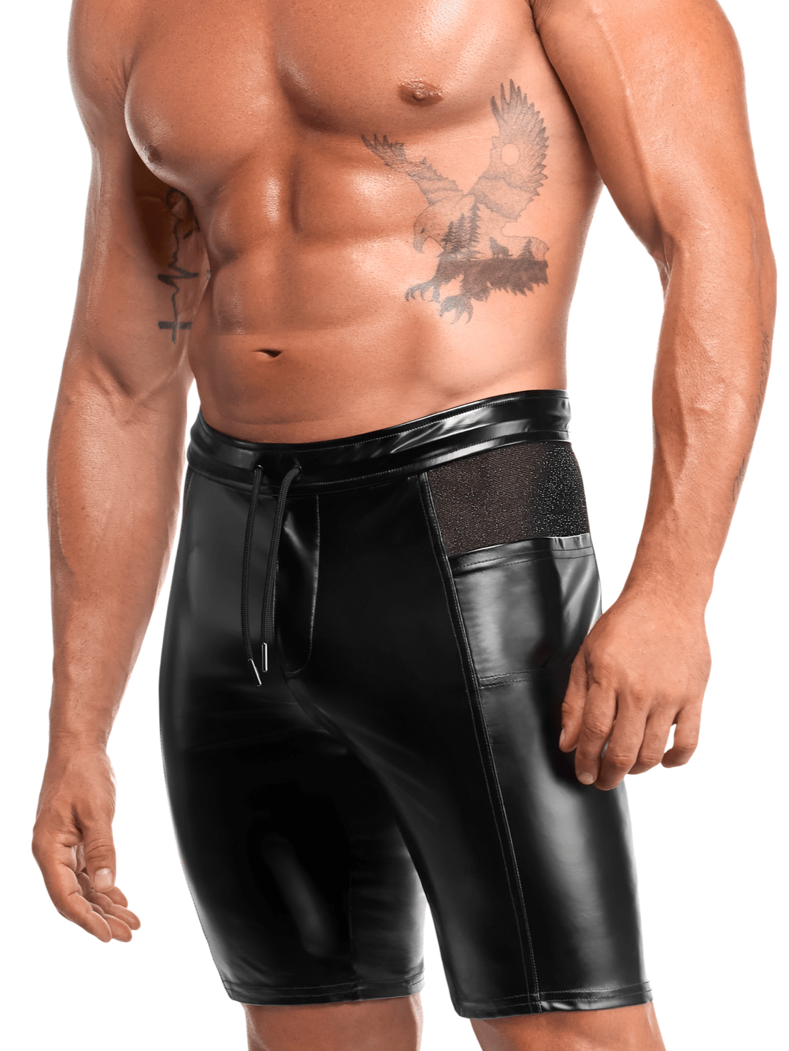 schwarze Shorts Onyx Hybrid H089 - 3XL - Noir Handmade Men - Shop Deutschland Noodosz