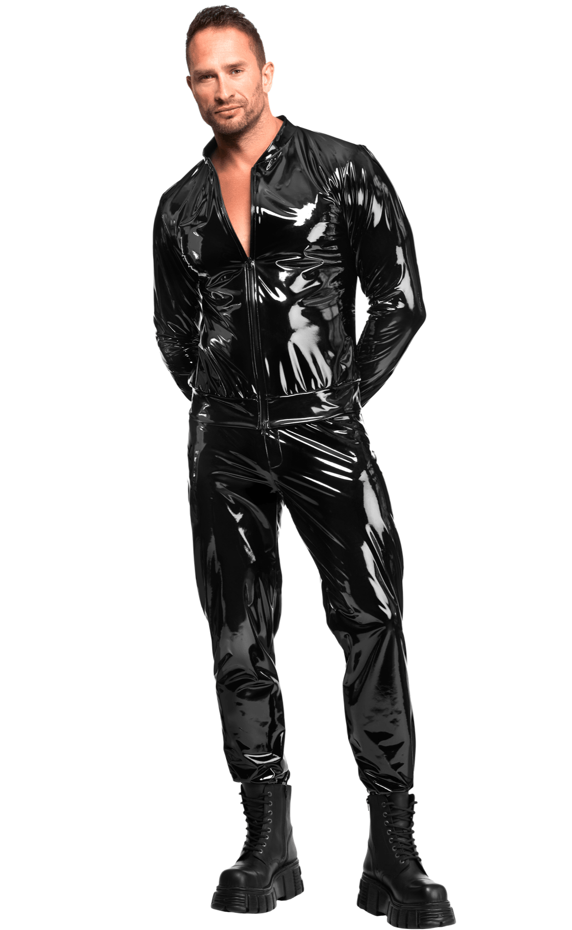 schwarze Lack Hose Voltage H093 - 3XL - Noir Handmade Men - Shop Deutschland Noodosz