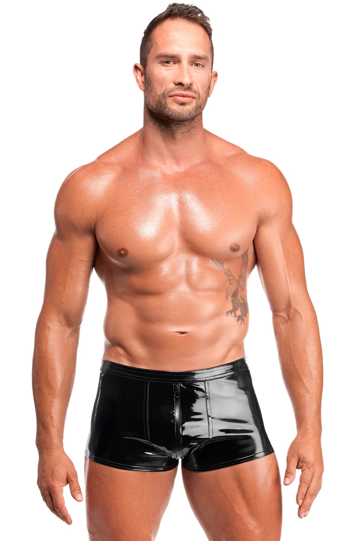 schwarze Lack Shorts Voltage H095 - 3XL - Noir Handmade Men - Shop Deutschland Noodosz