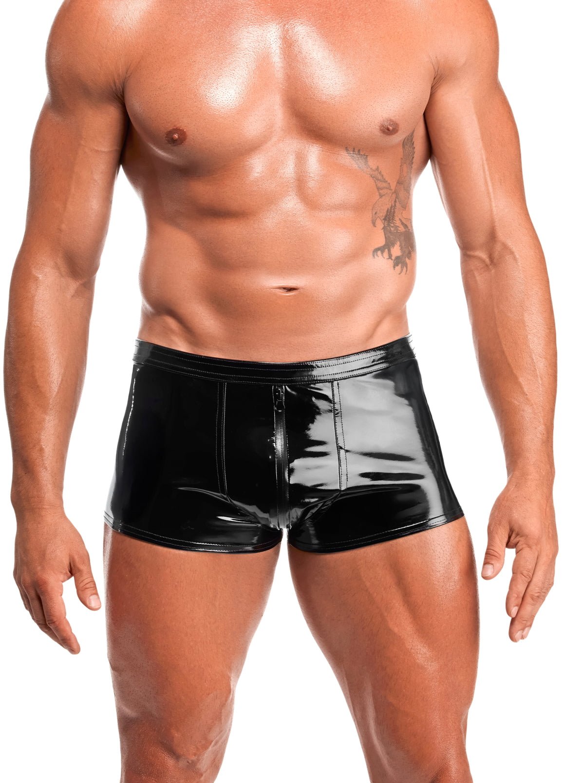 schwarze Lack Shorts Voltage H095 - 3XL - Noir Handmade Men - Shop Deutschland Noodosz