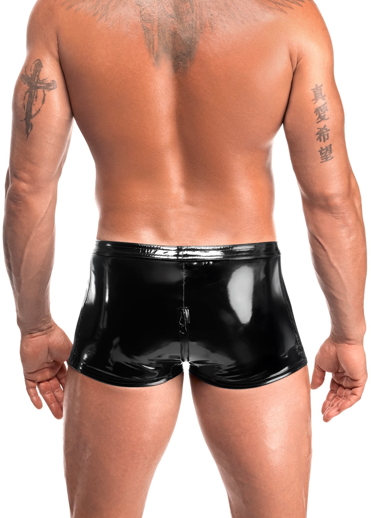 schwarze Lack Shorts Voltage H095 - 3XL - Noir Handmade Men - Shop Deutschland Noodosz