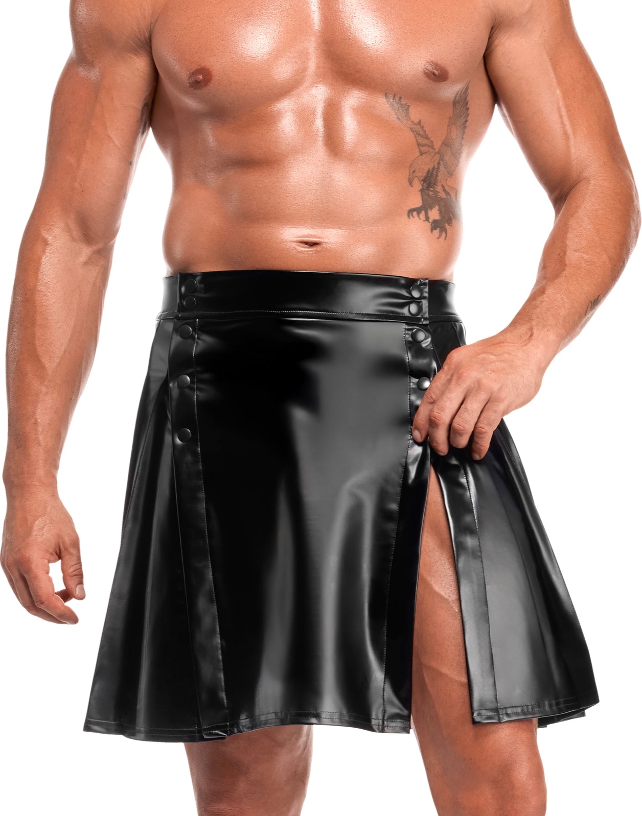 schwarzer Herren Rock Valor H090 - 3XL - Noir Handmade Men - Shop Deutschland Noodosz