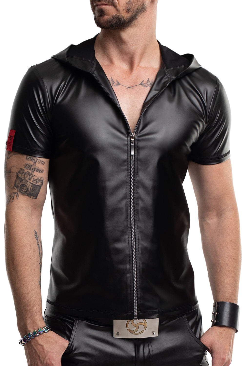 Herren Kapuzen T-Shirt RMEttore001 schwarz - 2XL