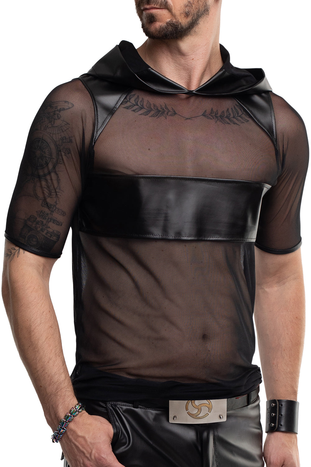 Herren Kaputzen T-Shirt RMIvo001 schwarz - 2XL