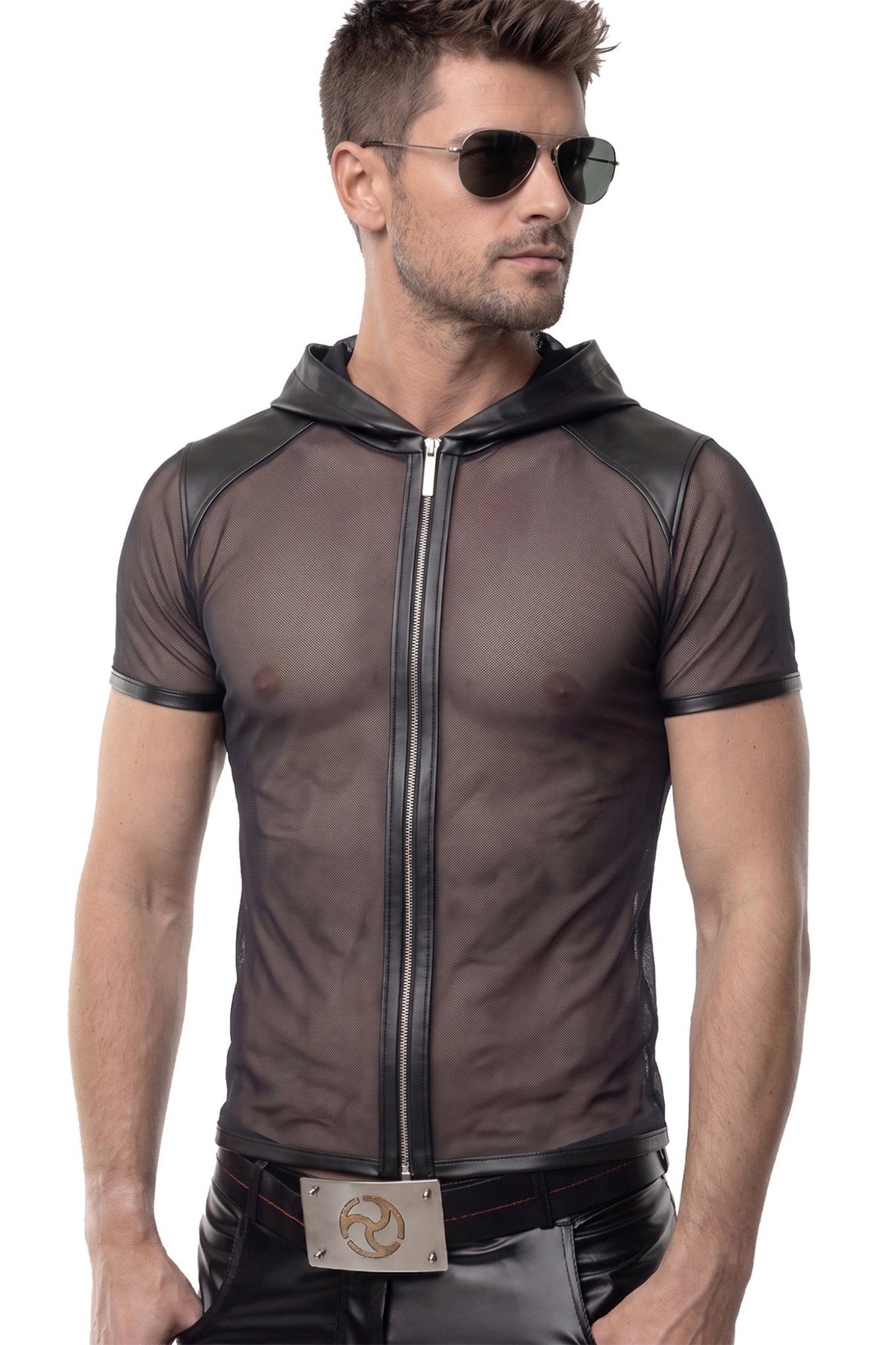 Herren Kapuzen T-Shirt ADGinter001 schwarz - 2XL - Regnes Fetish Planet - Shop Deutschland Noodosz