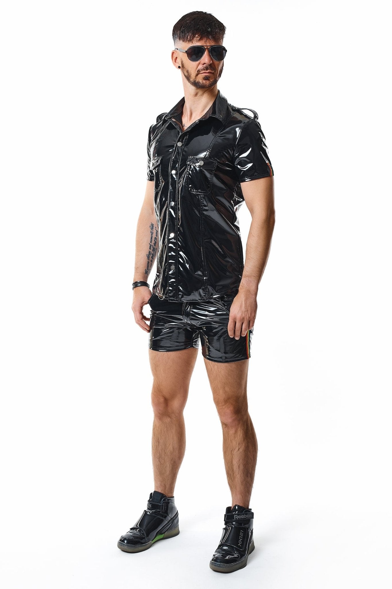 PVC Herren T-Shirt RMLuigiRBW schwarz - 2XL - Regnes Fetish Planet - Shop Deutschland Noodosz