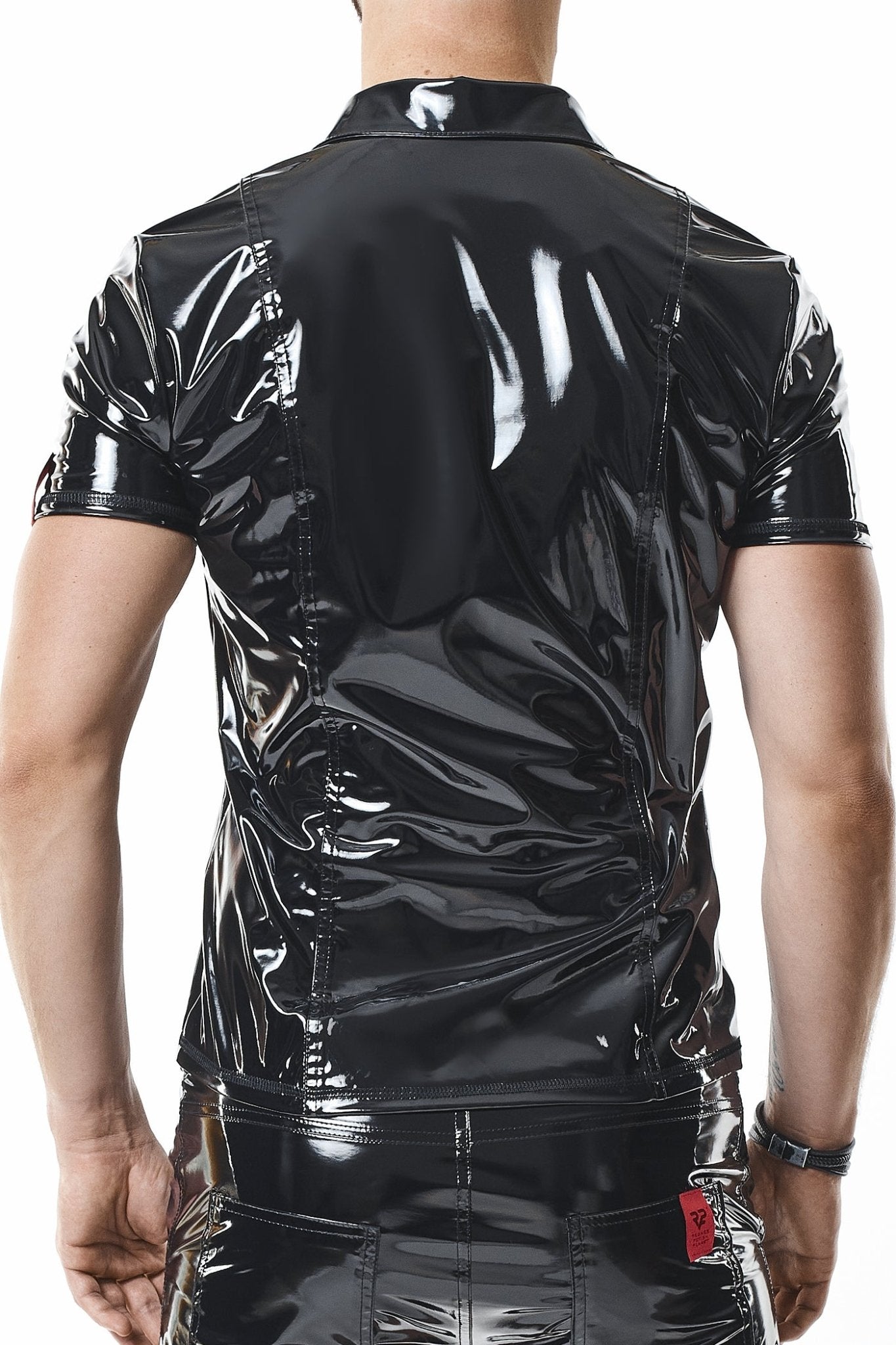 PVC Herren Polo Shirt RMRoccoPVC schwarz - 2XL - Regnes Fetish Planet - Shop Deutschland Noodosz