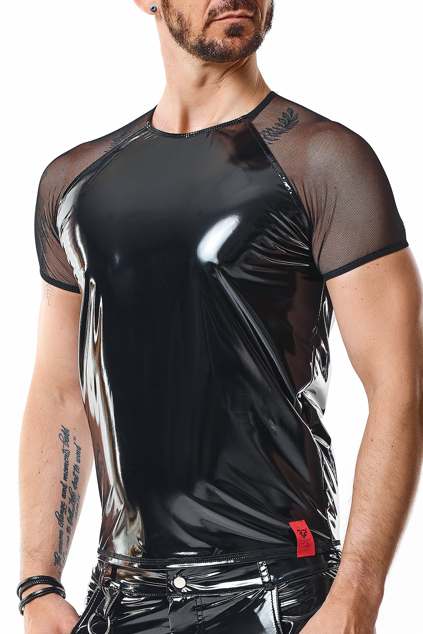 scharzes Lack Herren T-Shirt RMSanti - 2XL