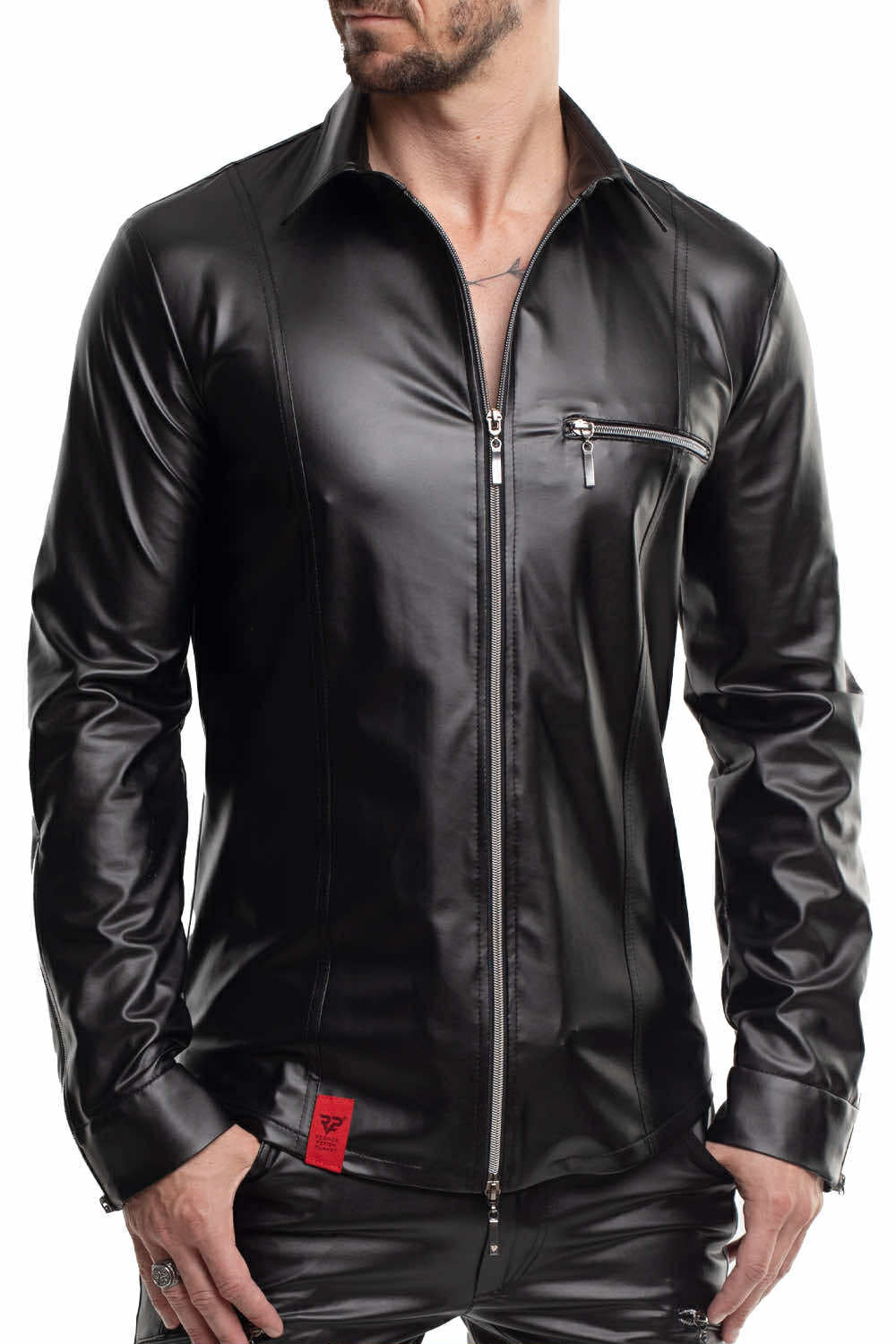 langarm Herren Shirt RMPasquale001 schwarz - 2XL