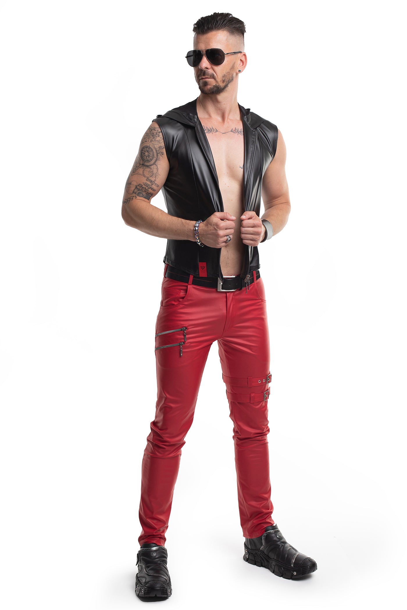 lange Herren Hose RMTommaso002 rot - 2XL